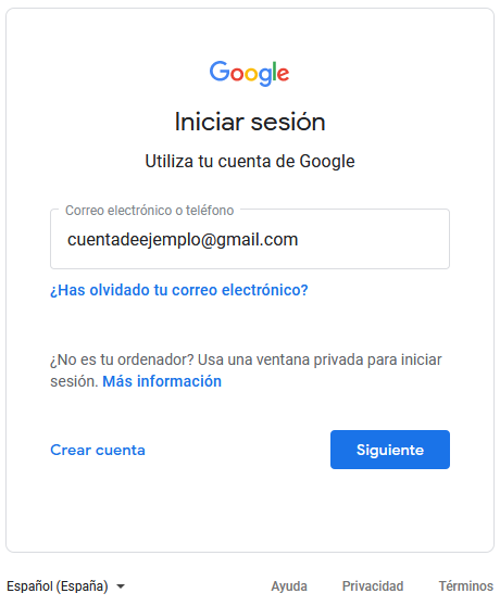 inicio de sesión google